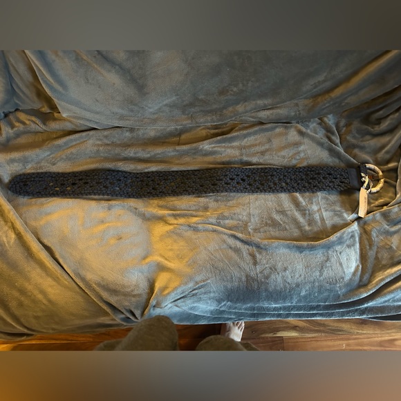 NWT Arielle Navy Blue Faux Suede Woven Fashion Belt - Picture 1 of 7